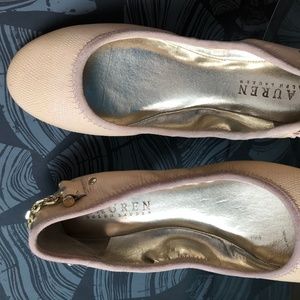 Ralph Lauren Nude Ballet Flats Patent Leather Size